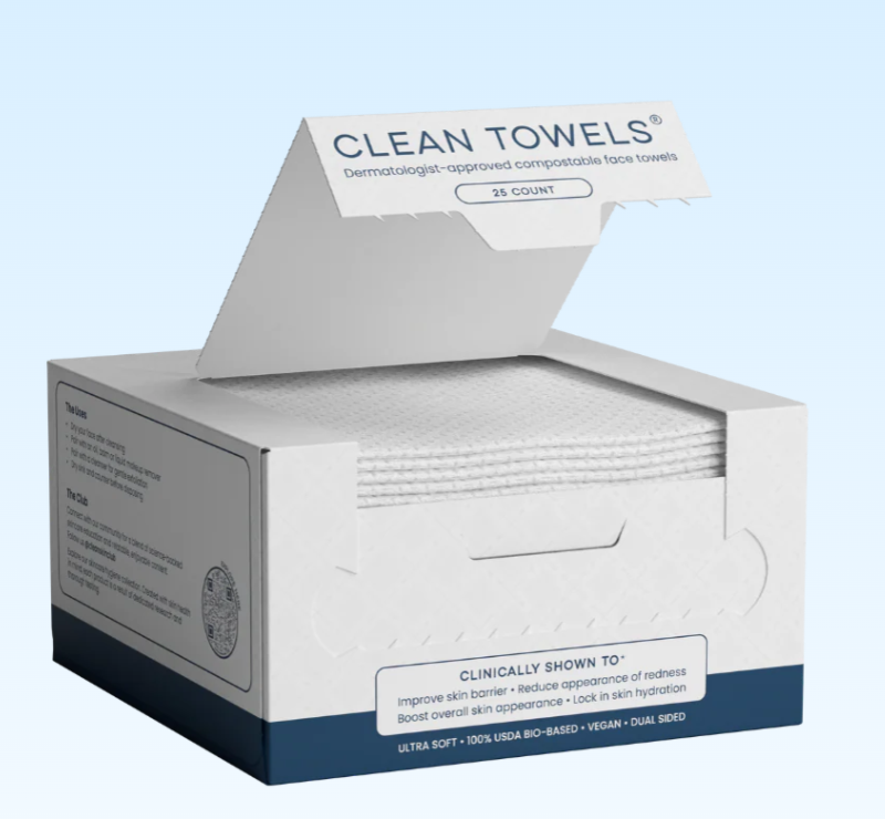 Clean Towels™, Disposable Face Towels, 25 Count