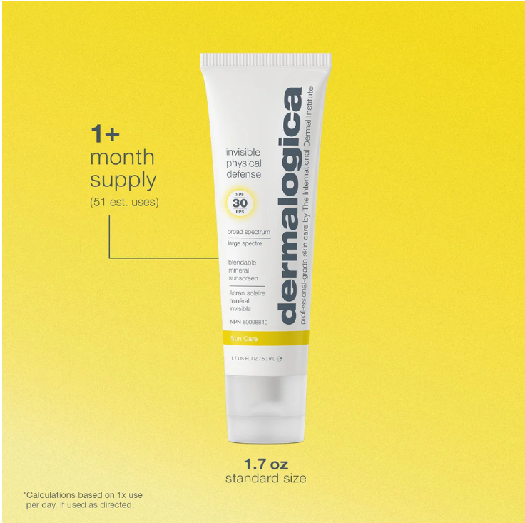 invisible physical defense mineral sunscreen spf30